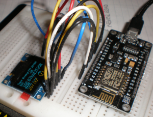 OLED breadboarded with NODE_MCU