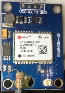 Blue GPS PCB showing 220-ohm resistor addition for PPS feed