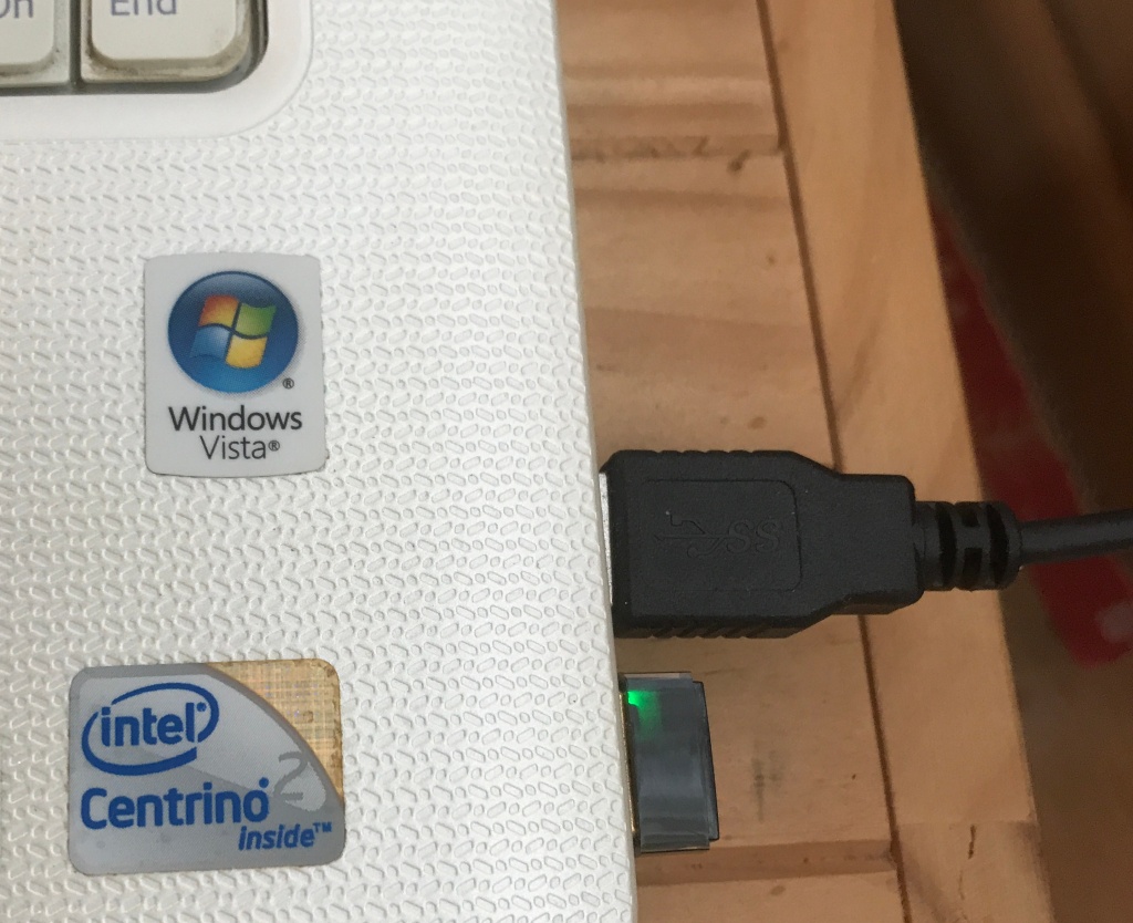 Centrino.2 sticker next to USB ports